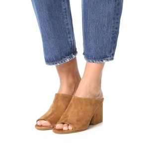 NWT Vince Petra Mule Suede Block Heel Open Toe